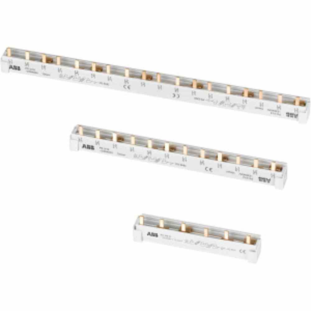 ABB Pro M (FI )Phasenschiene, 3+N, 212mm, 10mm², 63A, Stift, isoliert, geeignet für Geräte mit N-Leiter