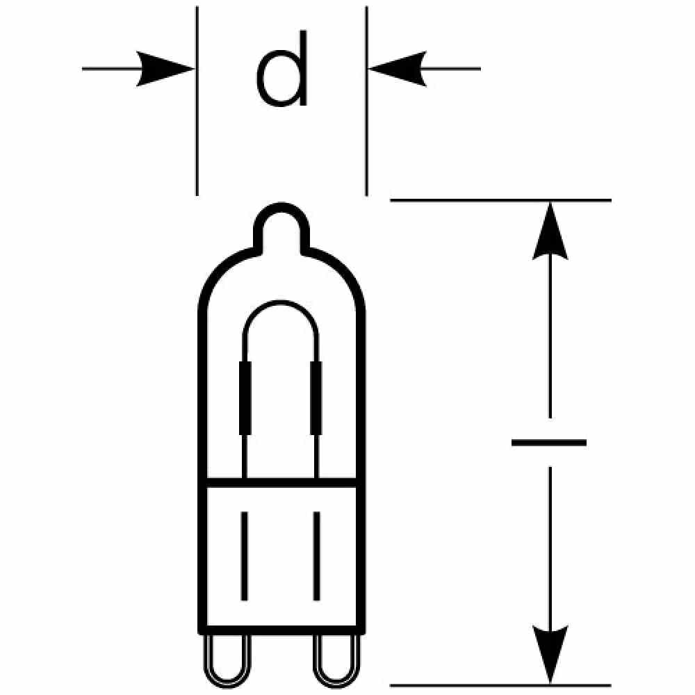 RADIUM RJH-PIN HV-Halogenlampe, 48W, klar, G9, 230V, Röhre einseitig gesockelt, UV-Schutz, Ø14x43mm, beliebige Brennstellung