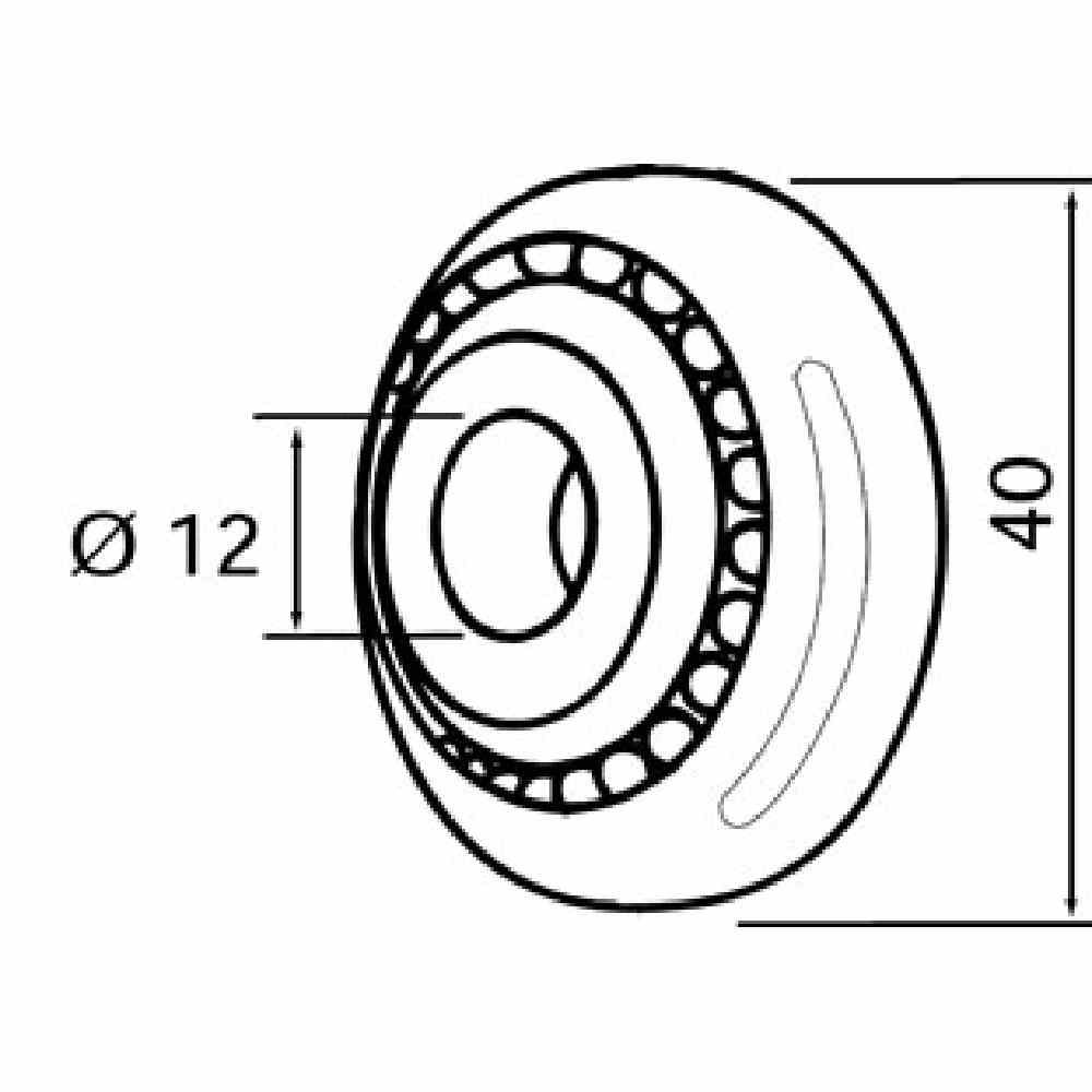 RADEMACHER RolloTube Kugellagereinsatz, 40mm, für Achsstift Ø 12 mm