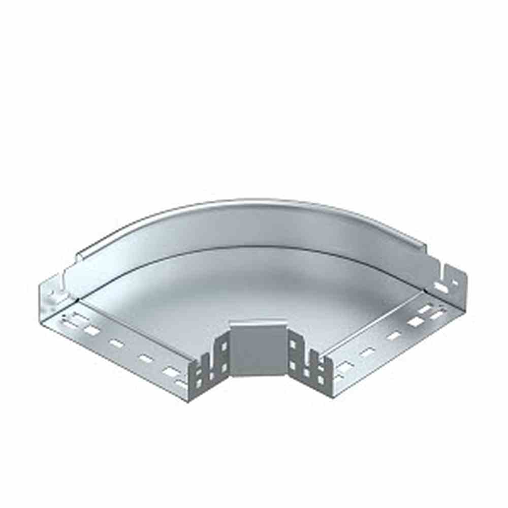 OBO BETTERMANN Bogen Kabelrinne, 90°, horizontal, 60x200mm, integrierter Verbinder, R=50mm – RBM 90 620 FS