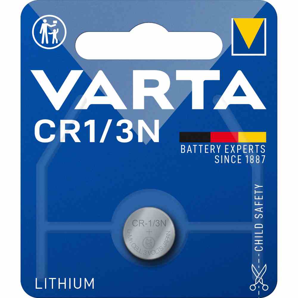 VARTA CR1/3N Knopfzelle, 3V, Lithium, 170mAh, Ø11,6x10,8mm, ELECTRONICS, VE = 1er Blister