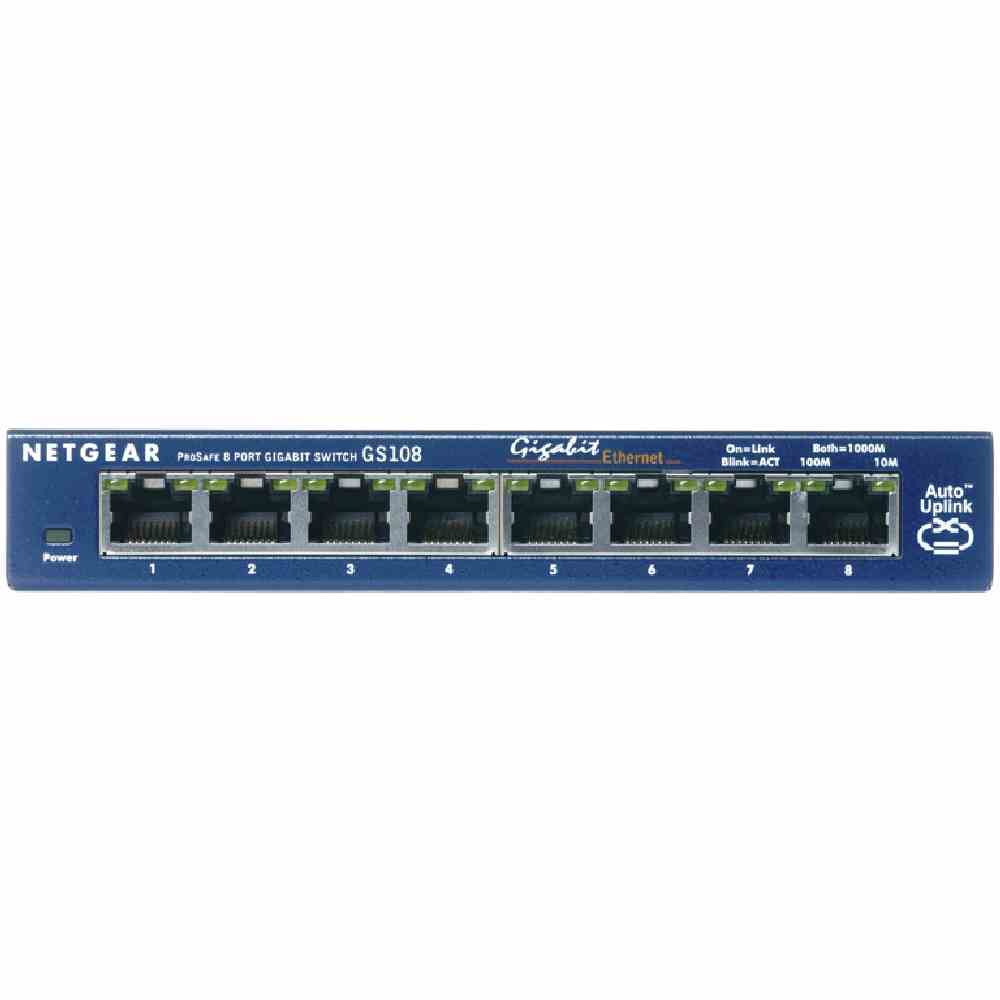 NETGEAR 8 Port Gigabit Desktop/Wandmontage Switch Metallgehäuse NETGEAR 8 Port Gigabit Desktop/Wandmontage Switch Metallgehäuse