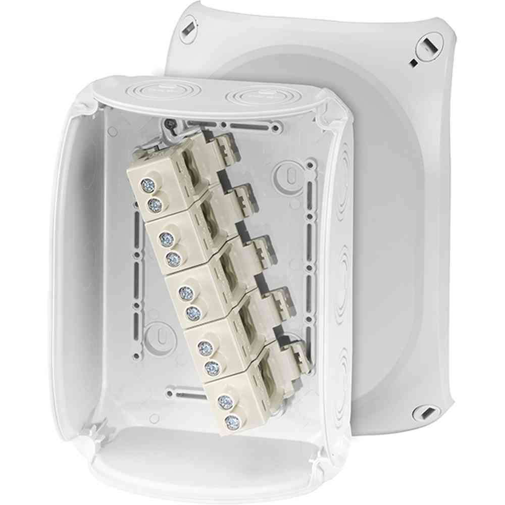 HENSEL KF 1616 G Klemmenkasten, 16mm², 5f, Kunststoff, 210x155x92mm, Aufputz, 10einf, IP66, halogenfrei – KF 1616 G HENSEL KF 1616 G Klemmenkasten, 16mm², 5f, Kunststoff, 210x155x92mm, Aufputz, 10einf, IP66, halogenfrei – KF 1616 G
