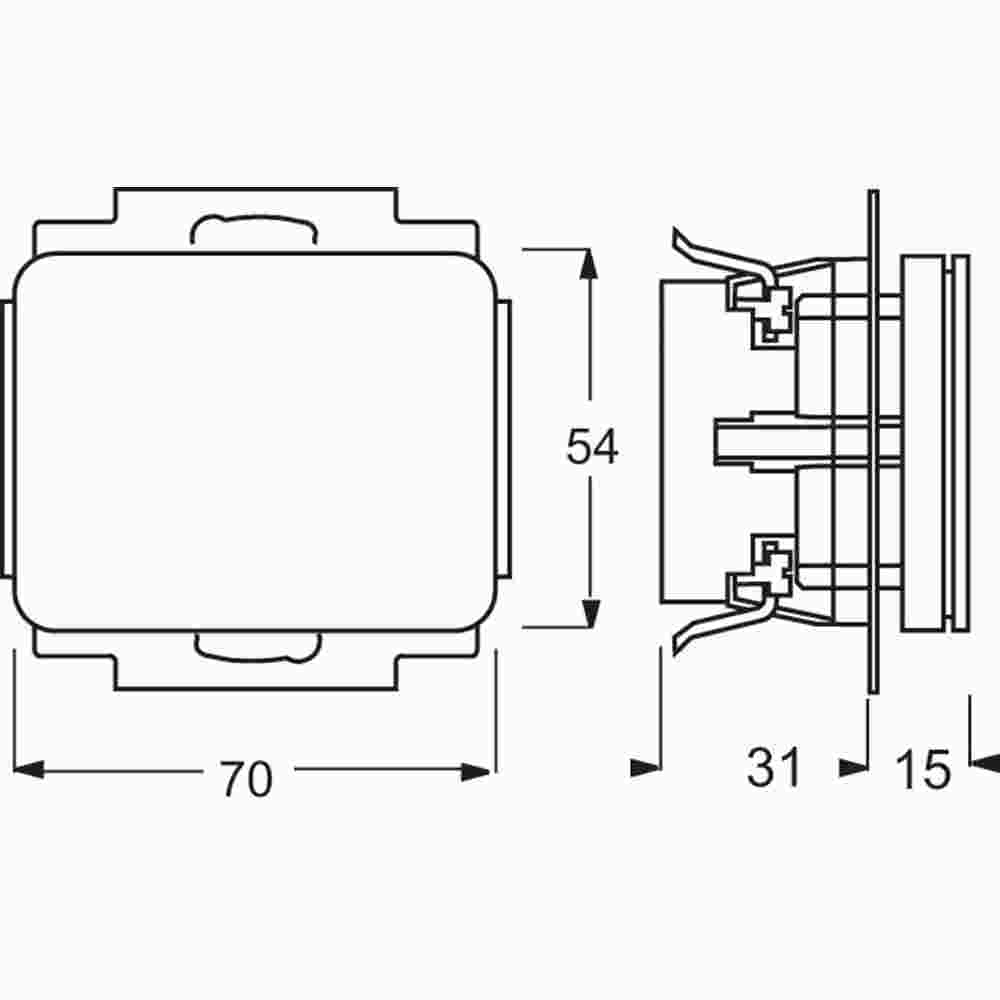 BUSCH-JAEGER alpha Steckdose, 1f, platin, matt, Unterputz, horizontal/vertikal, mit Klappdeckel, IP20, Zentralplatte – 20 EUK-20