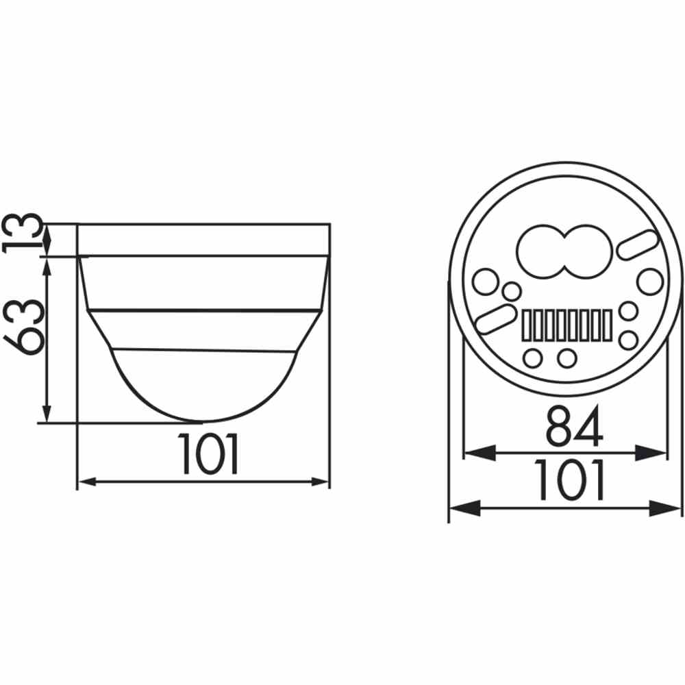 B.E.G. Präsenzmelder, 360°, Aufputz, reinweiß, glänzend, IP44 – PD4-S-AP