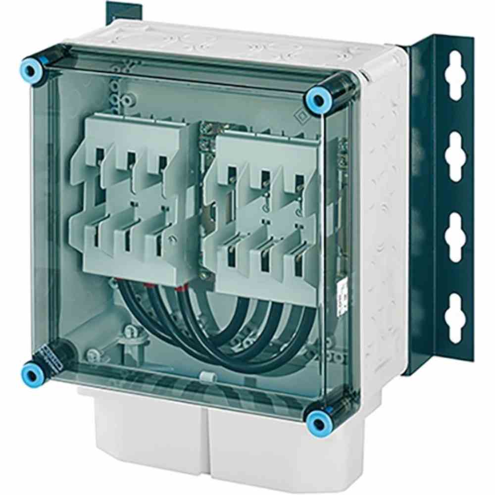 HENSEL Sicherungsgehäuse, 125A, IP65, NH-Sicherung, universal, Kunststoff, mit transparentem Deckel, Anbaumöglichkeit, 2grp – MIAK3142