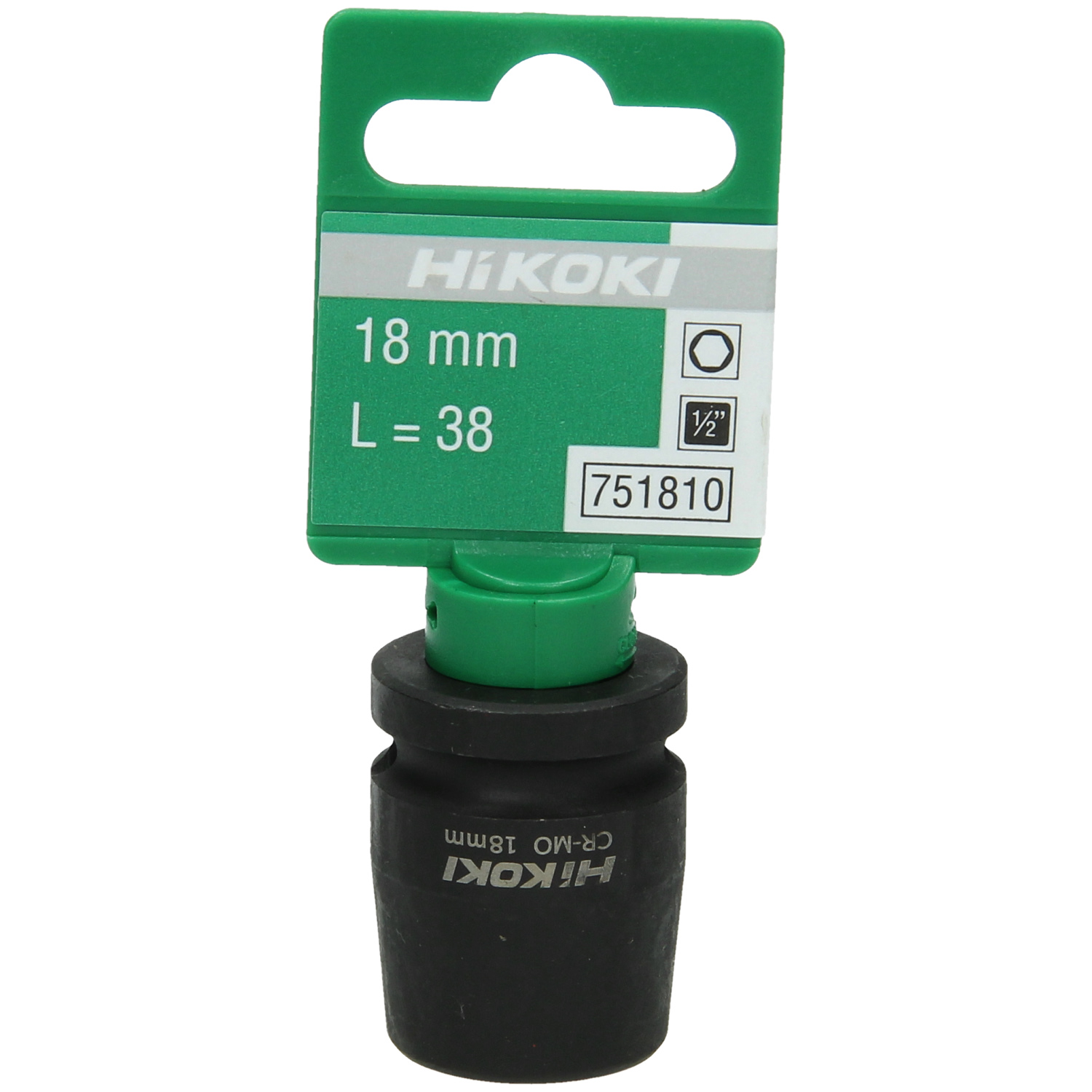 HiKOKI Kraftstecknuss 1/2" 18x38mm HiKOKI Kraftstecknuss 1/2" 18x38mm