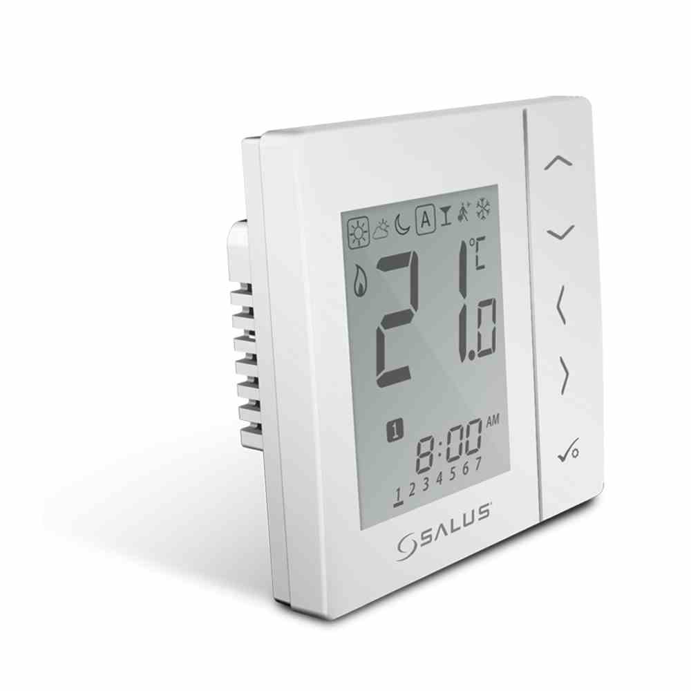 SALUS Dig. Raumthermostat weiß Regelung v. FBH 230V UP – VS30W (Weiß)