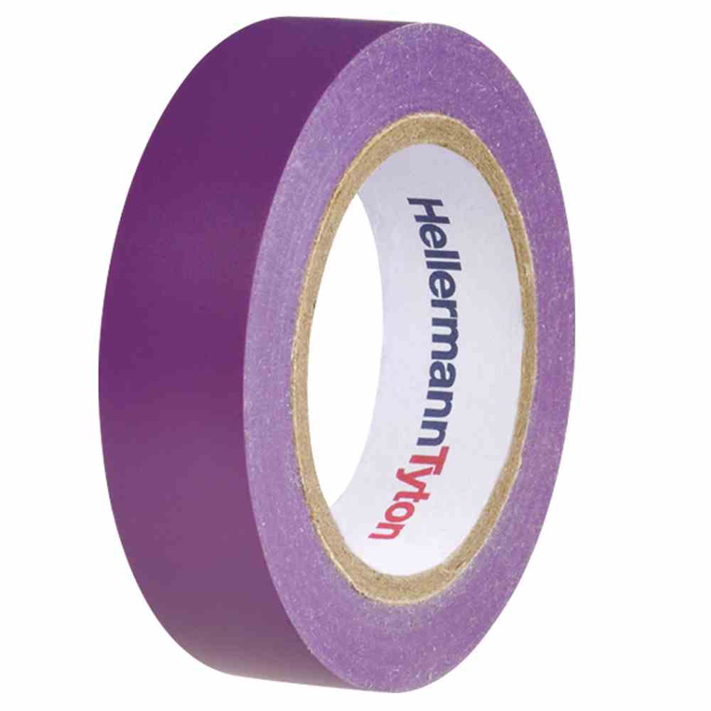 HELLERMANN TYTON Isolierband, Polyvinylchlorid (PVC), 15mm, 10m, violett, -10-90°C, 0,15mm, Selbstverlöschend – HTAPE-FLEX15-15x10 PVC VT 10