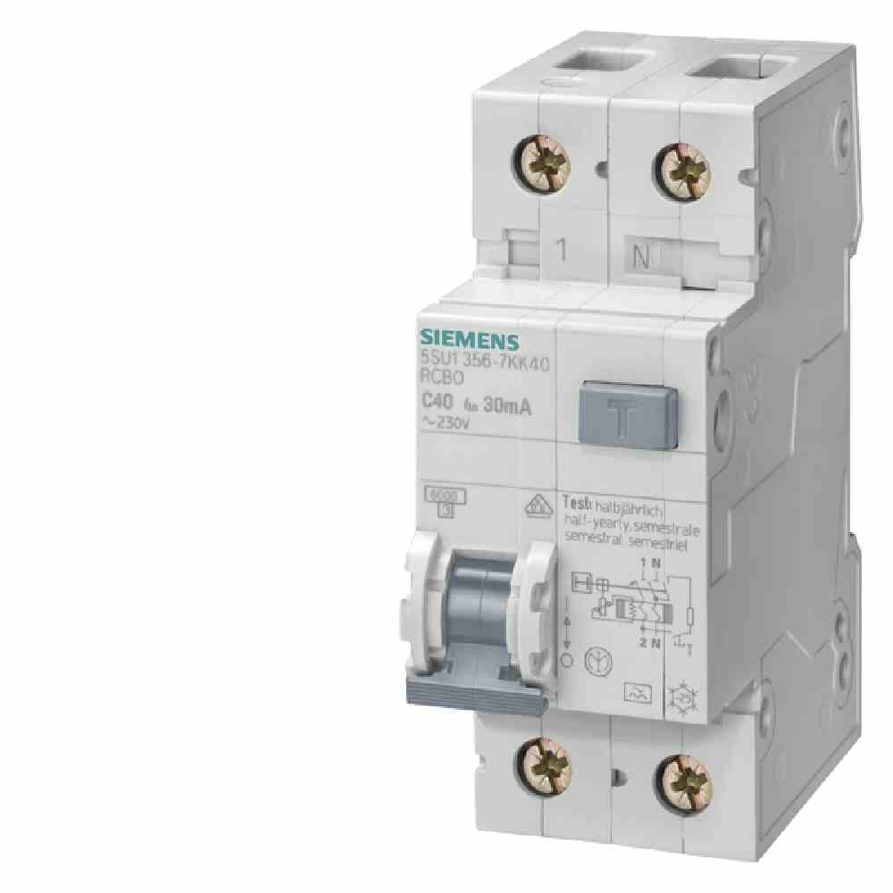 SIEMENS AG FI/LS-Schutzschalter, 1p+N, B16, 0,03A, 230V, A, 6kA, 2TE, 1p