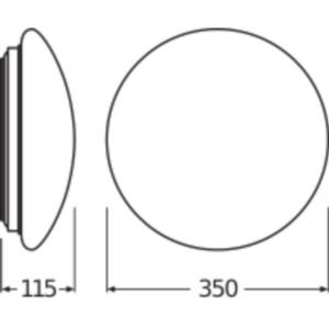 LEDVANCE LED-Anbauleuchte, 18W, 4000K, 1440lm, weiß, matt, Konverter, IP44, Ø350mm, Kunststoff opal –