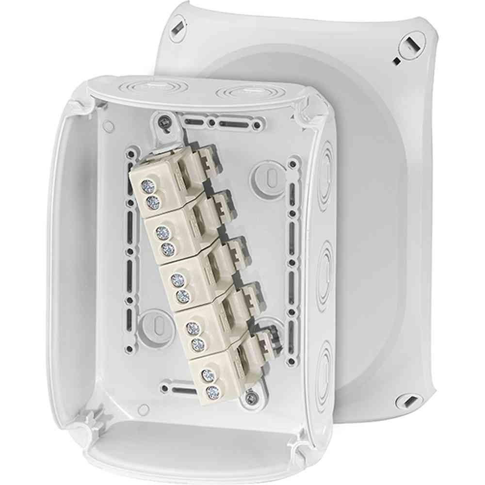HENSEL KF 1010 G Klemmenkasten, 16mm², 5f, Kunststoff, 180x130x77mm, Aufputz, 10einf, IP66, Halogenfrei – KF 1010 G HENSEL KF 1010 G Klemmenkasten, 16mm², 5f, Kunststoff, 180x130x77mm, Aufputz, 10einf, IP66, Halogenfrei – KF 1010 G