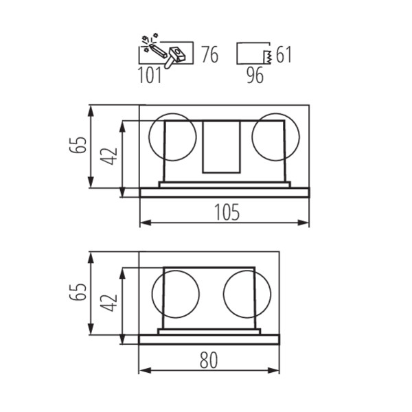 Kanlux GLASI LED 3W P WW-GR