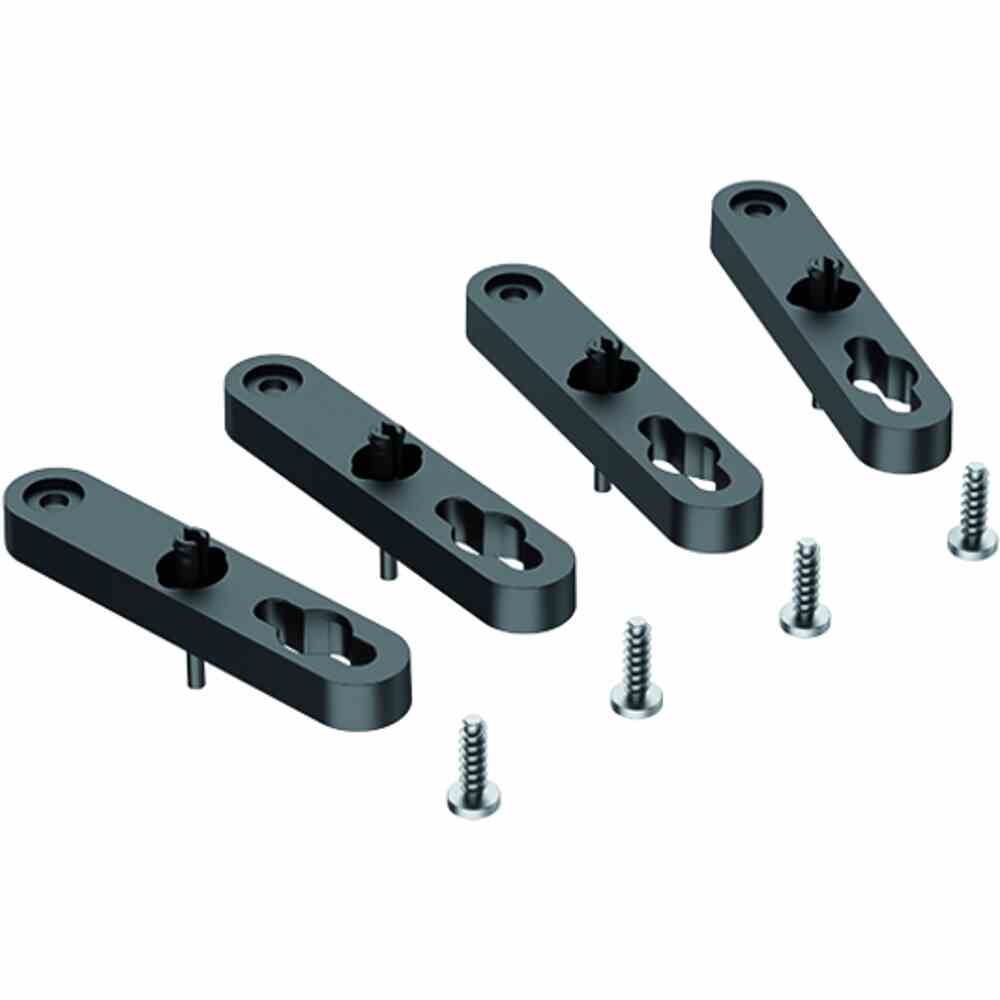 SPELSBERG Außenbefestigungslaschen-Set aus Kunststoff, Montage im Winkel 0°, 45° oder 90° möglich, schwarz, Set = 4 Stück – GEOS ABL-10 SPELSBERG Außenbefestigungslaschen-Set aus Kunststoff, Montage im Winkel 0°, 45° oder 90° möglich, schwarz, Set = 4 Stück – GEOS ABL-10