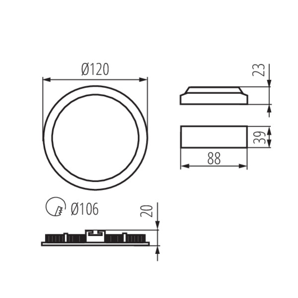 Kanlux ROUNDA V2LED6W-NW-W