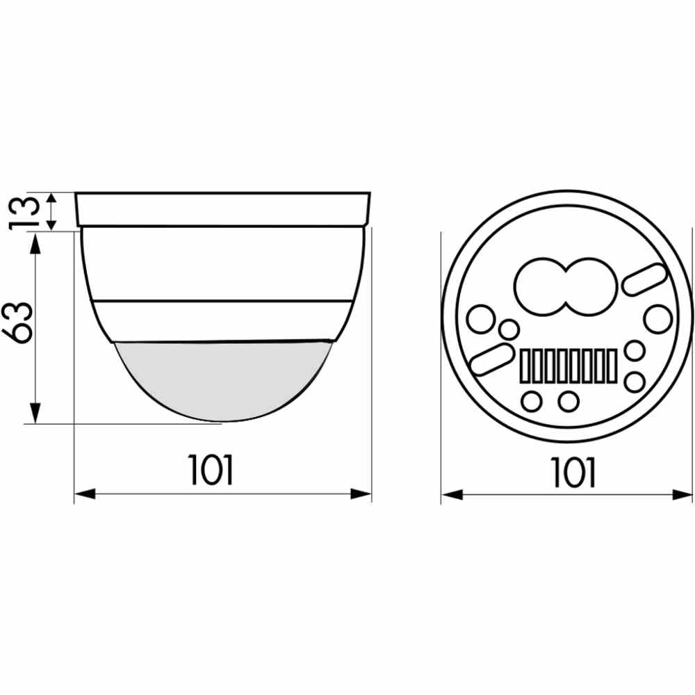 B.E.G. Präsenzmelder, 360°, Aufputz, reinweiß, glänzend, IP54, HLK-Ansteuerung – PD4-S-K-AP IP54