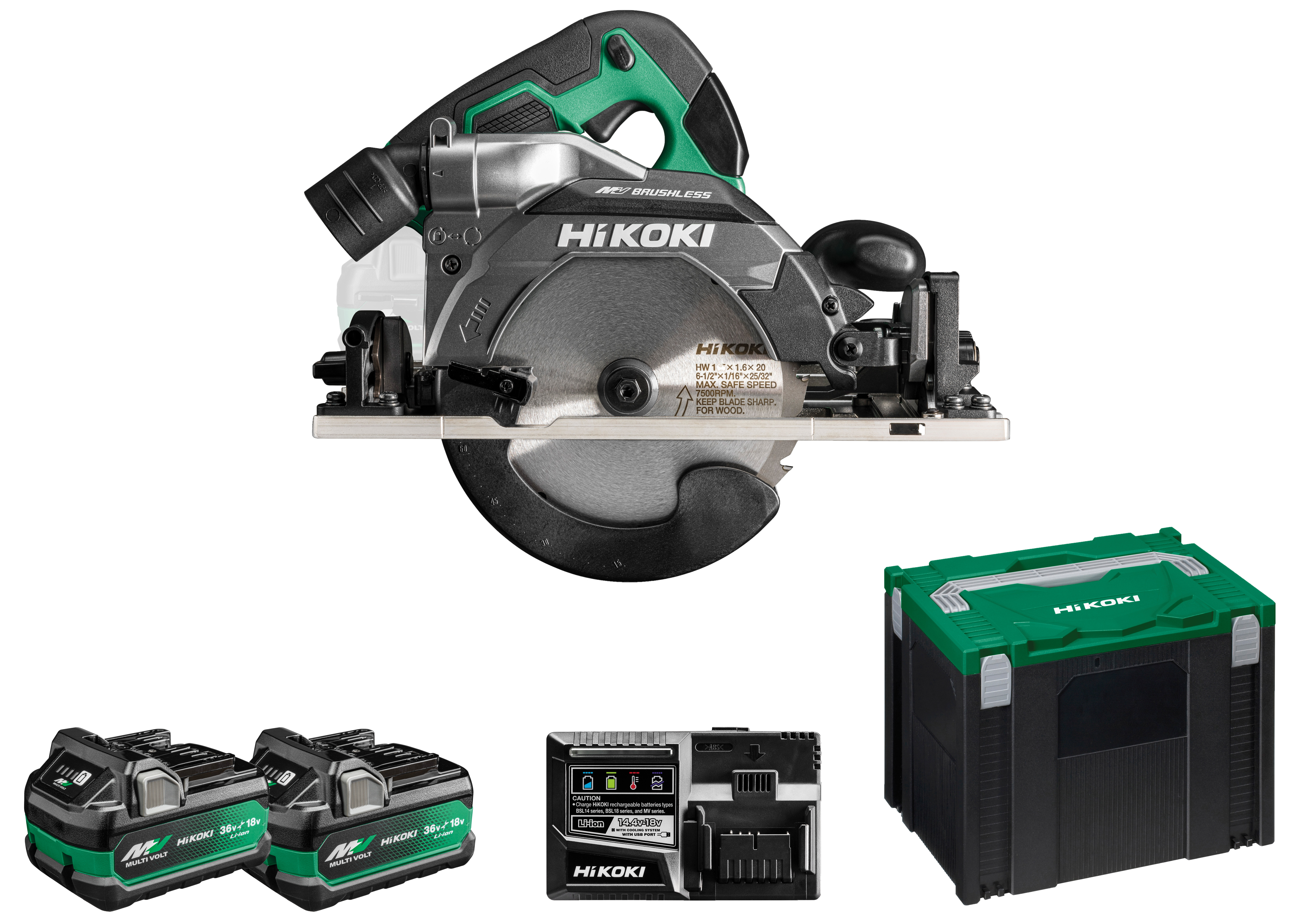 HiKOKI C3606DUM(2.5) (HSC IV) Akku Handkreissäge (brushless) automatische Power und Silent Funktion 66 mm 3,4 Kg