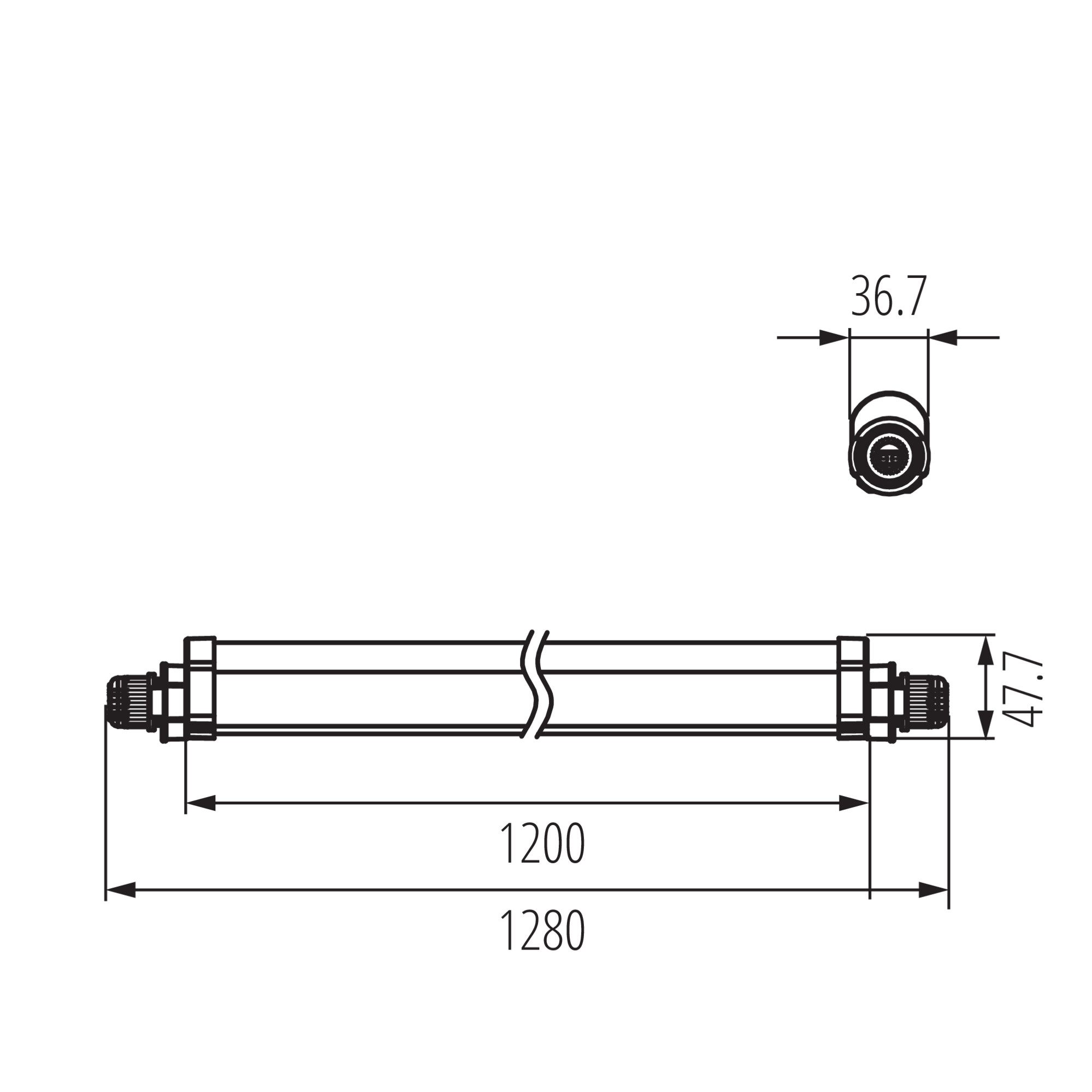 TP SLIM N TW 40W-NW Feuchtraum Wannenleuchte IP 65 1,20m mit Durchgangsverdrahtung