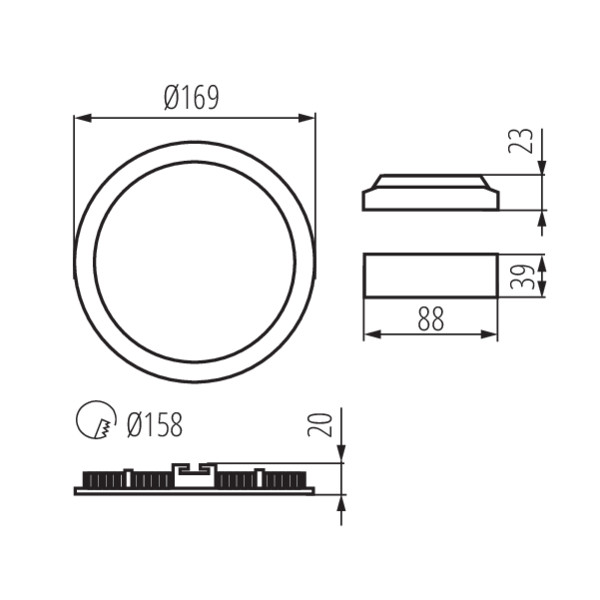 Kanlux ROUNDA V2LED12W-WW-W