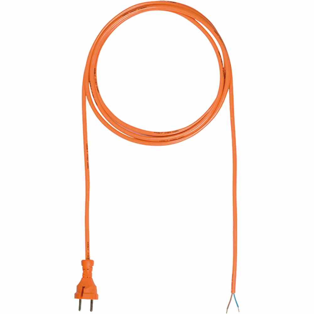 BACHMANN Netzanschlussleitung, 5m, 2x1mm², PUR (Polyurethan), orange, Aderendhülse gerade, 0-70°C, 250V – 244.876