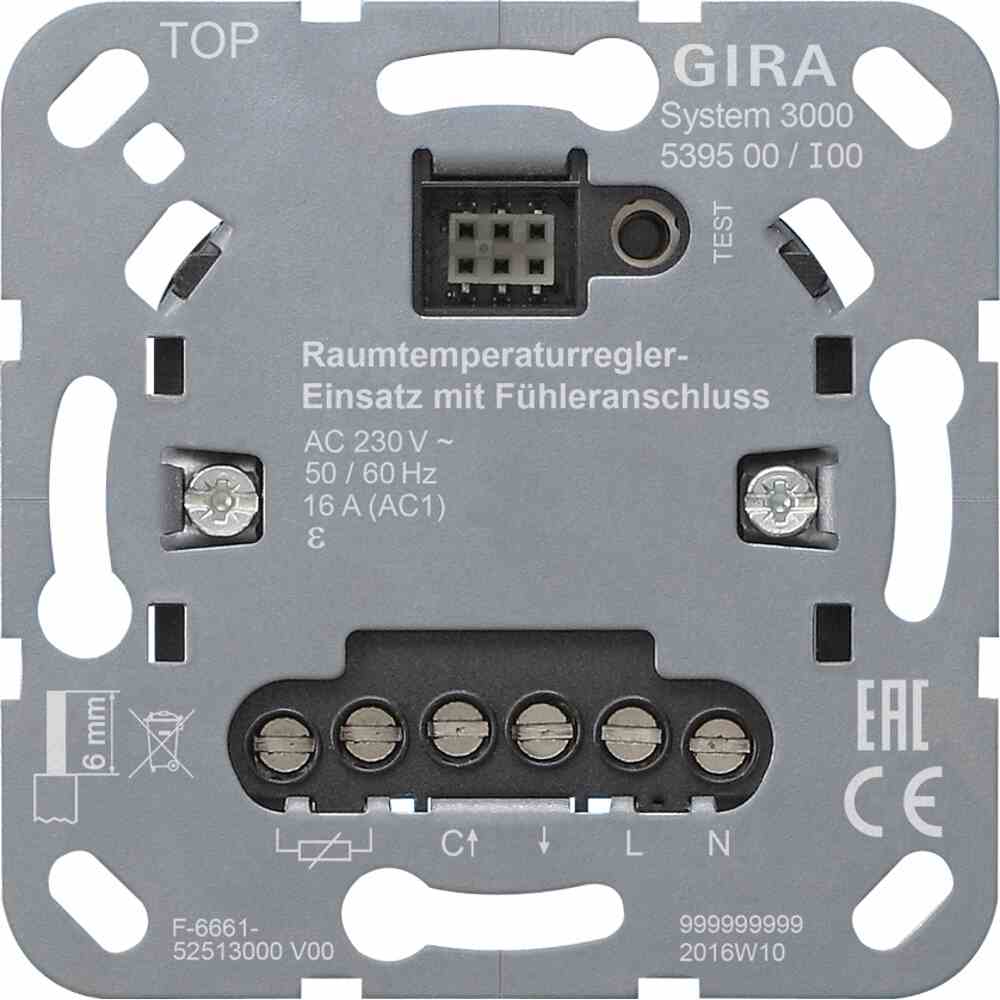 Gira S3000 RTR-Eins. + Fühleranschluss Einsatz