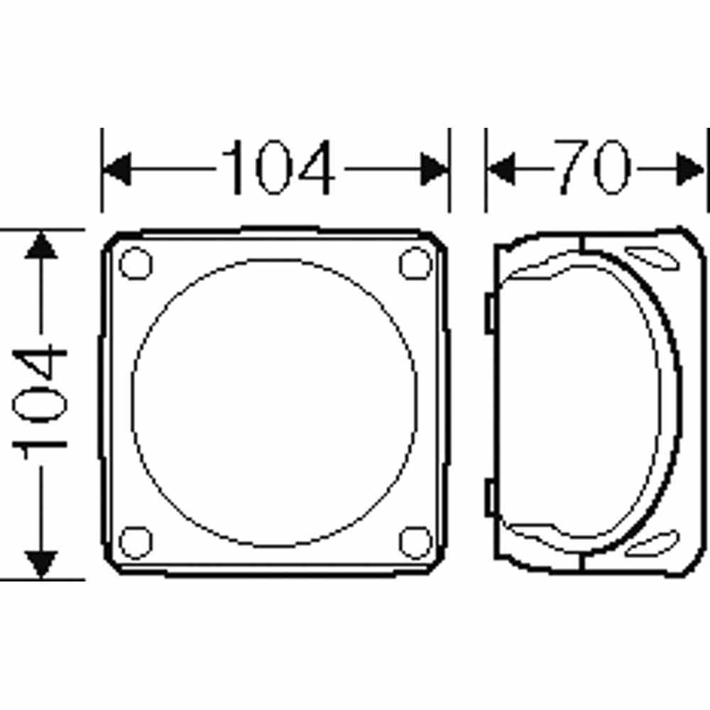 HENSEL DK 0400 G Abzweigkasten, IP66, 4mm², 104x104x70mm, grau, ohne Bestückung, Kunststoff, Wand-/Deckenmontage, halogenfrei