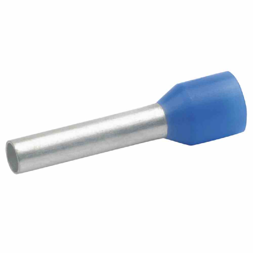 KLAUKE Aderendhülse, 2,5mm², 12mm, Isoliert, Polypropylen(PP), blau, Kupfer, verzinnt – 47312 (100 C62)
