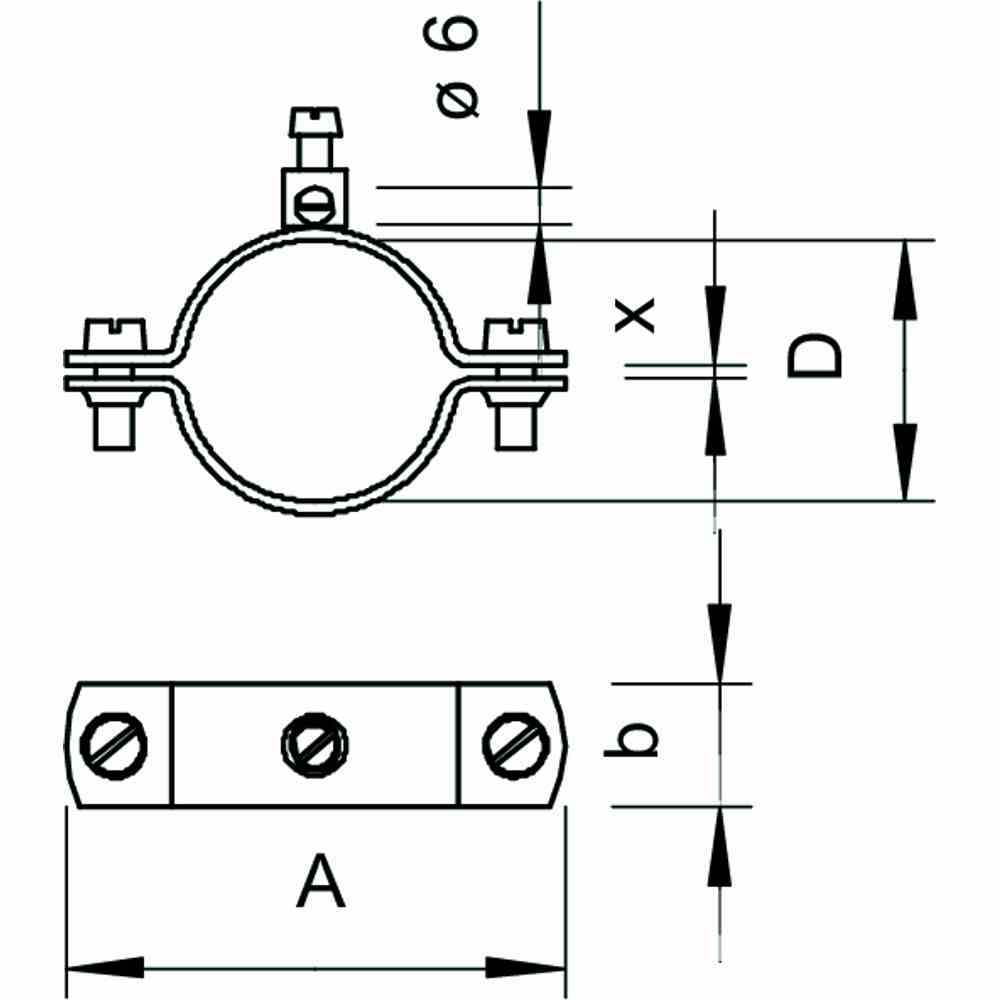 OBO BETTERMANN Erdungsschelle für Leiter bis 16mm², 19mm (3/4"), St, G 24-26mm, verzinkt – 925 3/4