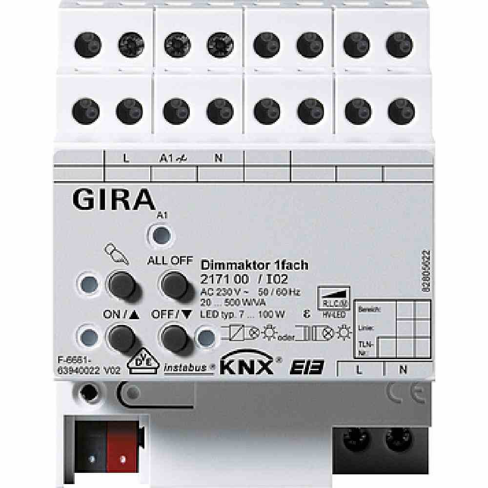 Gira Dimmaktor 1f 500 W/VA KNX REG