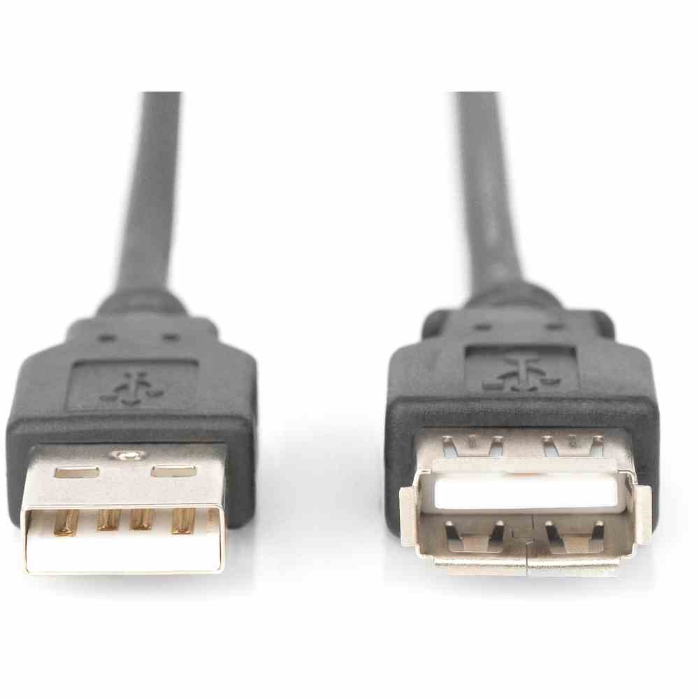 DIGITUS USB 2.0 Verlängerungskabel, Typ A St/Bu, 1.8m, USB 2.0 konform, UL, sw – AK-300202-018-S