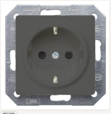 Siemens DELTAi-system Steckdose, 1f, anthrazit 5UB1924 Siemens DELTAi-system Steckdose, 1f, anthrazit 5UB1924