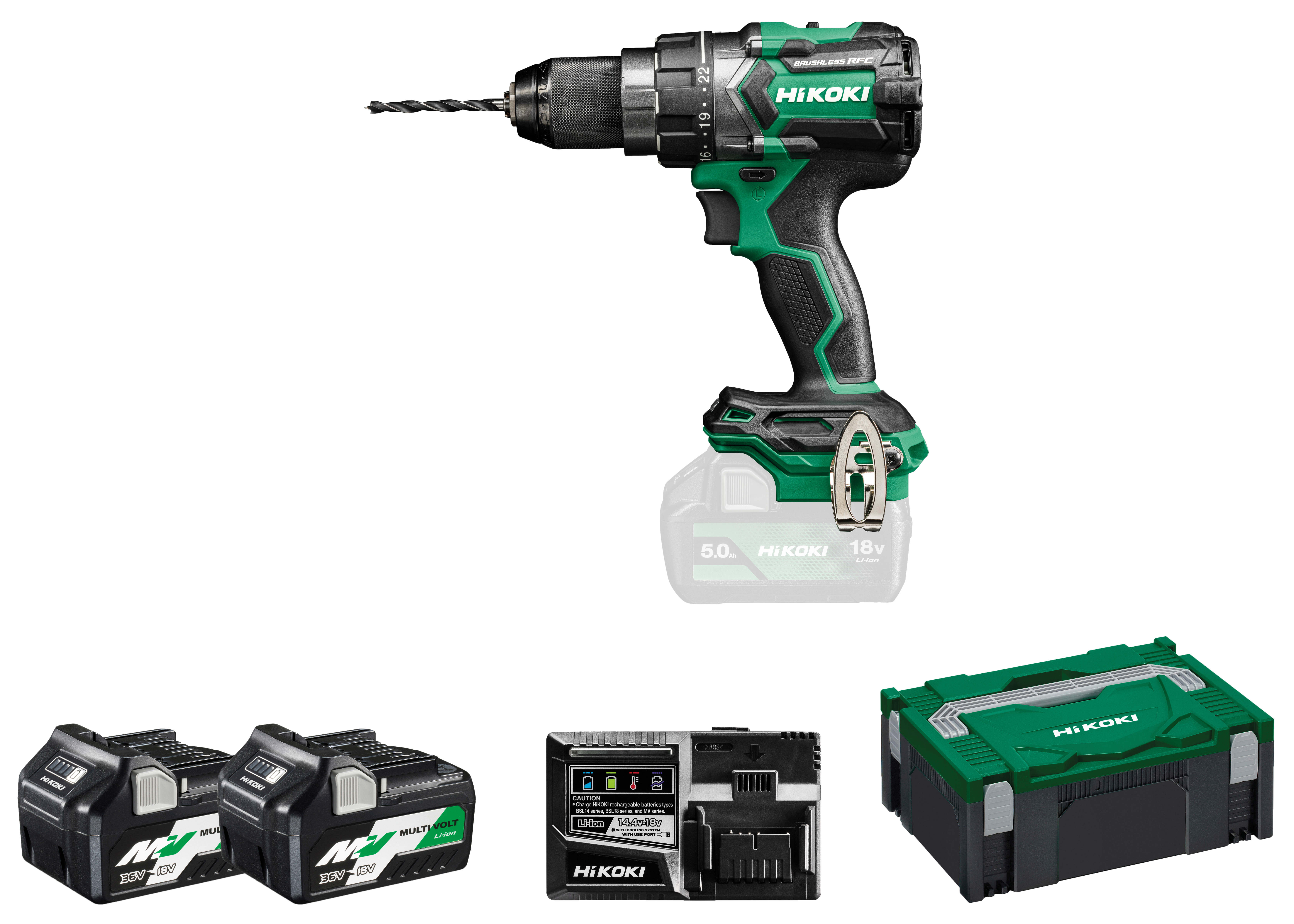 HiKOKI DS18DC(5.0 MV) (HSC II) Akku Bohrschrauber 70/140 Nm 13mm