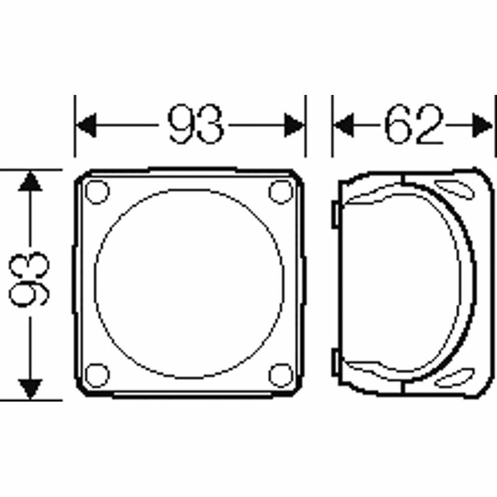 HENSEL DK 0200 G Abzweigkasten, IP66, 2,5mm², 93x93x62mm, grau, ohne Bestückung, Kunststoff, Wand-/Deckenmontage, halogenfrei