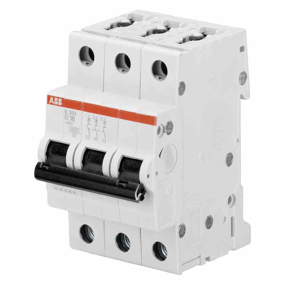 ABB Leitungsschutzschalter, AC, B, 16A, 3p, 400V, 6kA, 3TE, 50Hz, Zusatzeinrichtungen möglich, IP20