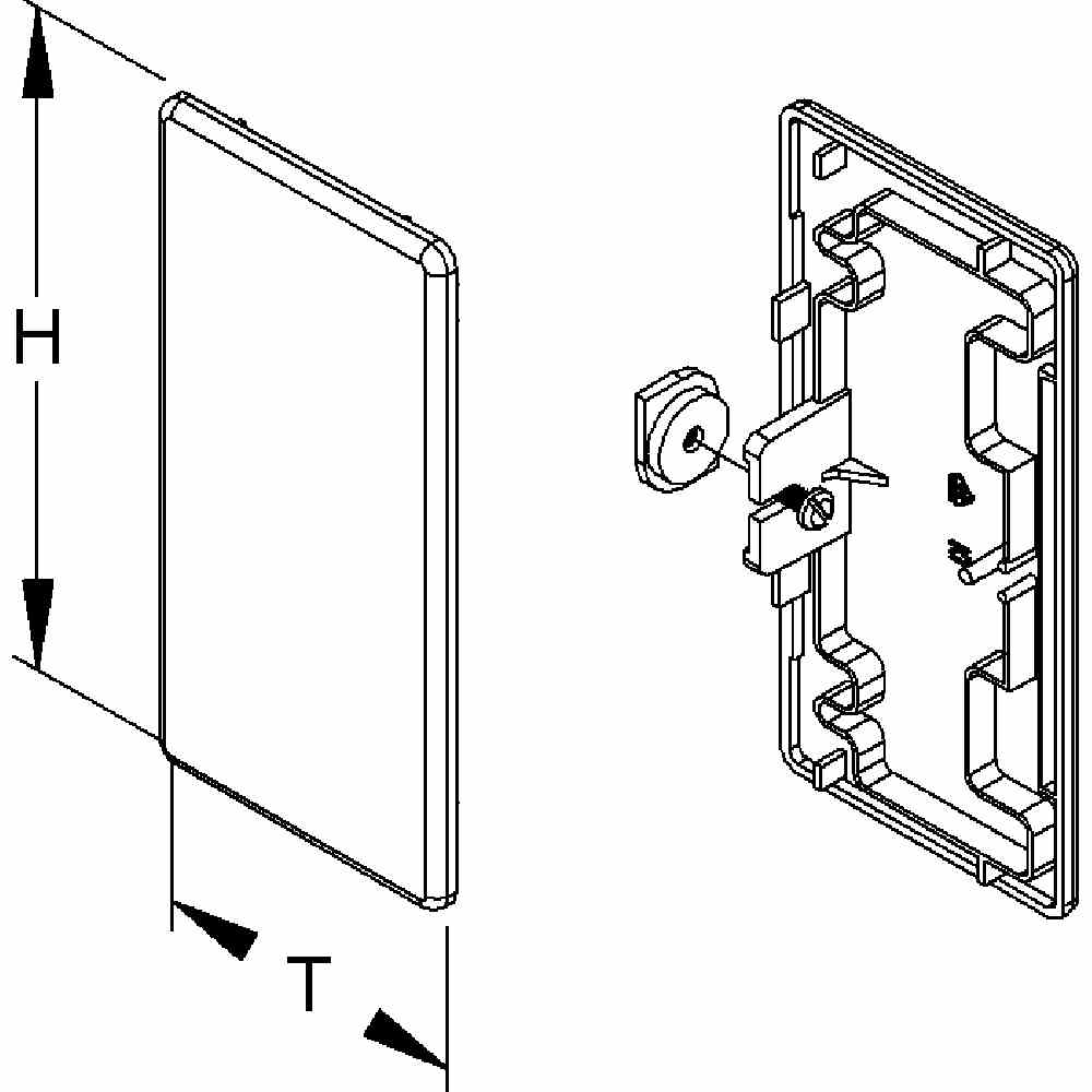 HKL Endstück, 173x66 mm, Kunststoff ASA, RAL9010, reinweiß