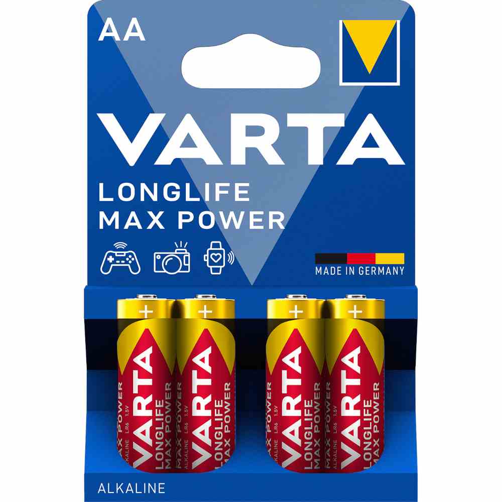 VARTA Batterie, Mignon, AA/AM3, 1,5V, LR6, Alkali-Mangan, 2850mAh, Ø14,5x50,5mm – 04706/VE4/Bli