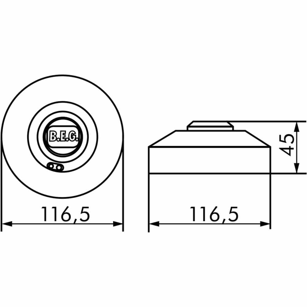 B.E.G. Bewegungsmelder, 360°, Aufputz, weiß, glänzend, IP20 – HF-MD2-AP