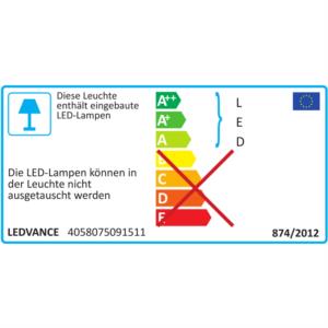 LEDVANCE ALU LED-Einbaustrahler, 25W, Konverter, 1LED, 4000K, 2370lm, Kunststoff, IP44 extrem breitstrahlend >80°, Ø215x61mm