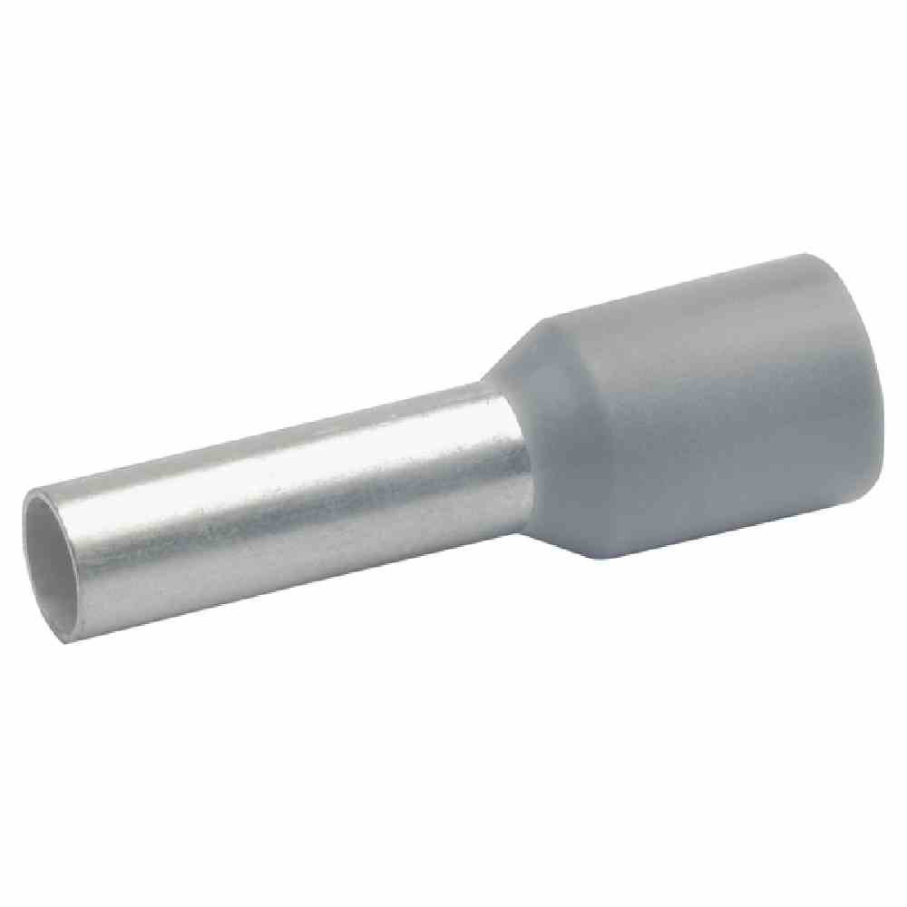 KLAUKE Aderendhülse, 4mm², 10mm, Isoliert, Polypropylen(PP), grau, Kupfer, verzinnt – 47410 (100 C62)