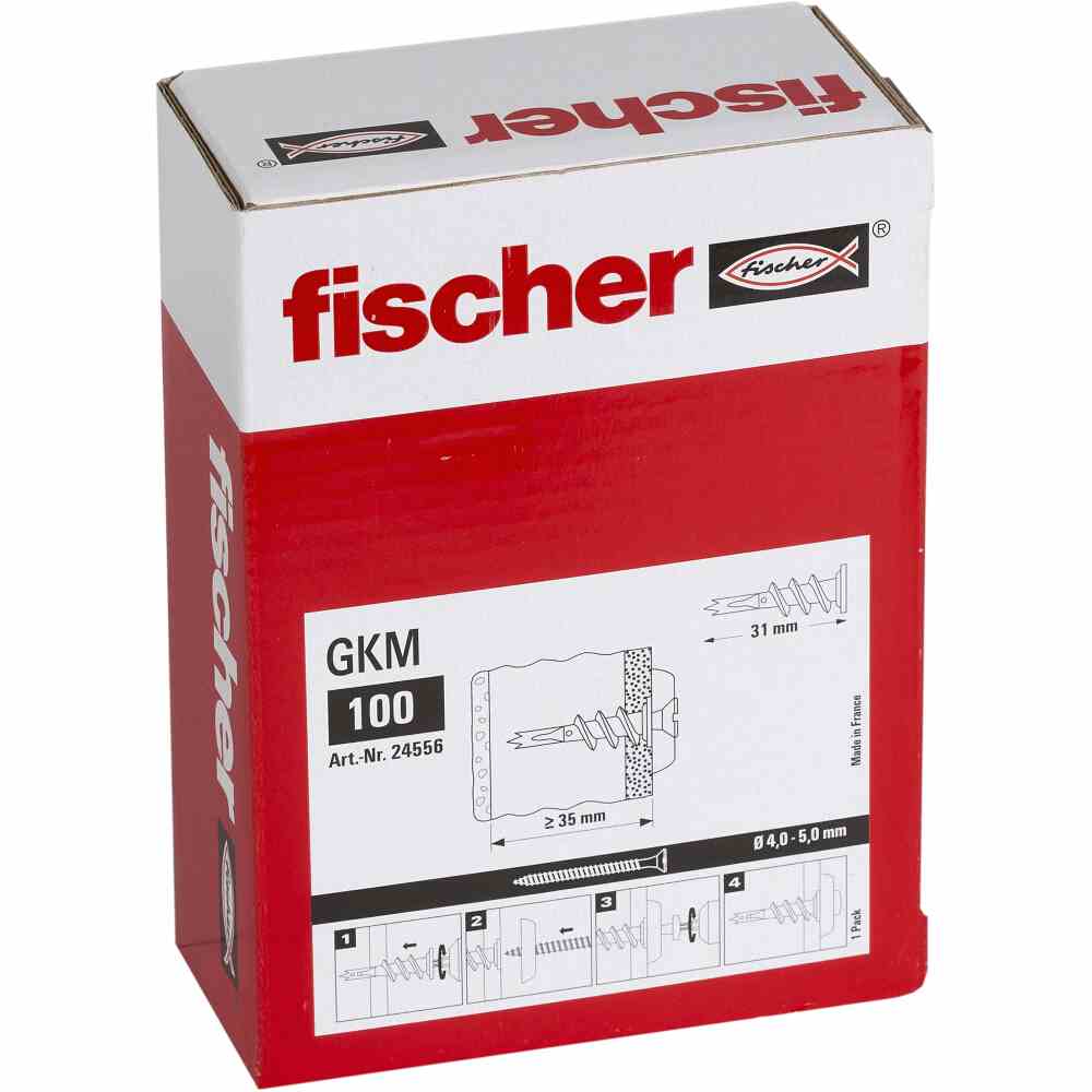 FISCHER GKM Gipskartondübel Metall ohne Schraube, *** packweise! ***, 100 Stück