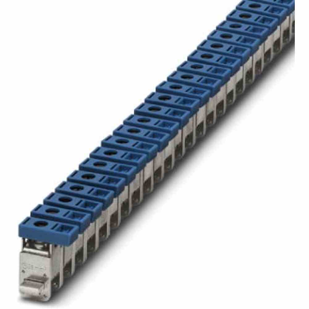 PHOENIX Sammelschienenklemme, 125A, 35mm², 3/10mm, B14,3mm, Flachschiene, geeignet für Rundleiteranschluss, geeignet für Sektorleiteranschluss – AKG 35 BU