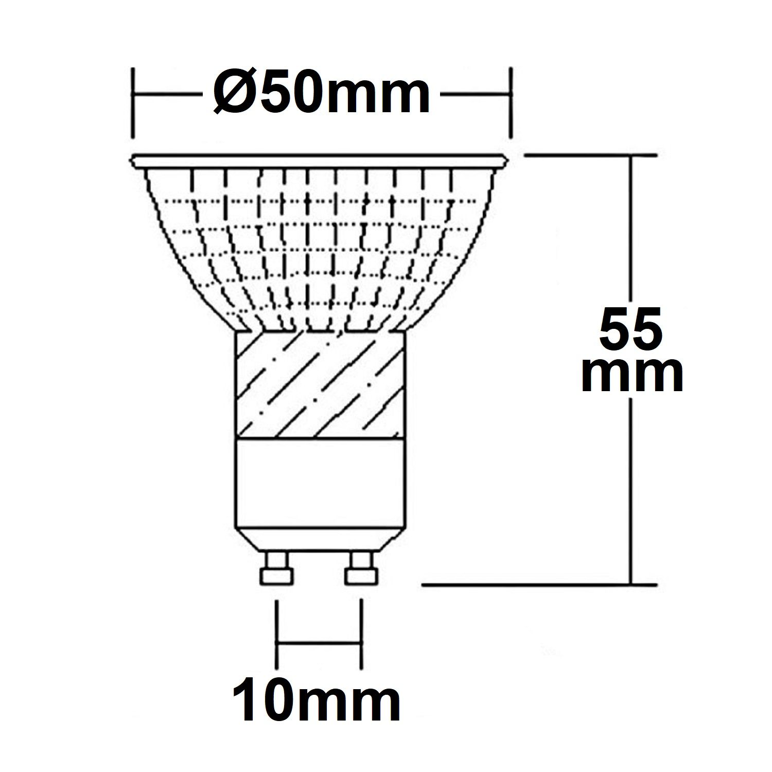GU10 LED Strahler 5W, 45°, prismatisch, warmweiß, CRI90