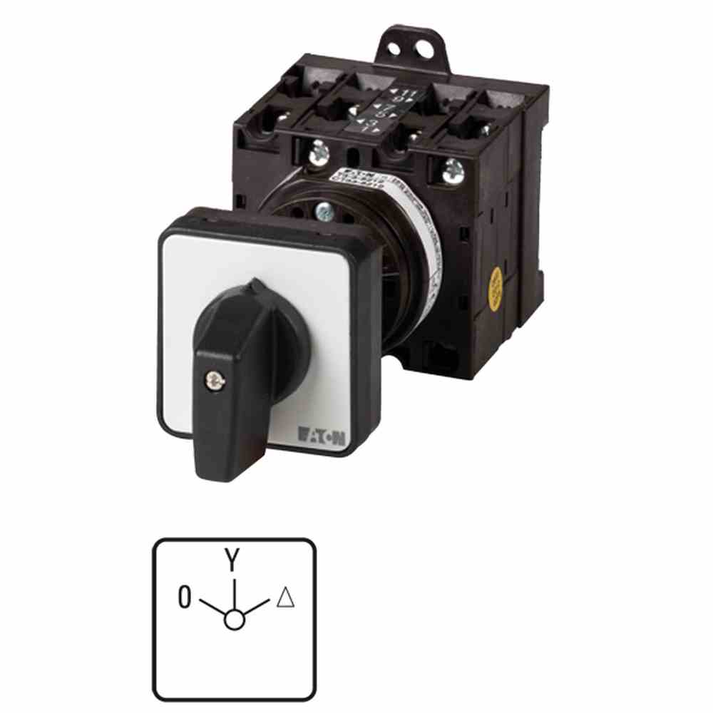 EATON T3-4-8410/Z Stern-Dreieck-Schalter, Kontakte: 8, 32 A, Frontschild: 0-Y-D, 60 °, rastend, Zwischenbau – T3-4-8410/Z