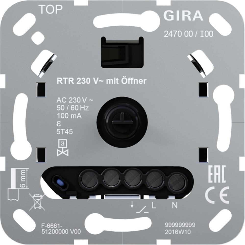 GIRA Raumtemperaturregler 230V mit Öffner – 247000