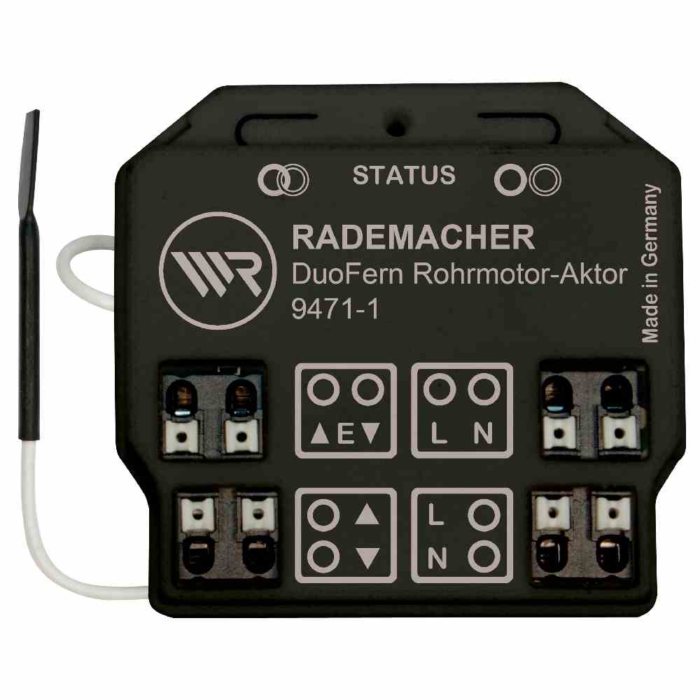 RADEMACHER Jalousieaktor, Bussystem Funkbus, Unterputz, 1f, 1Eing, 2A, Vor Ort-/Handbedienung, Funktion Schalten