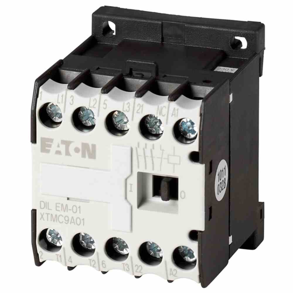 EATON DILEM-01-G(24VDC) Leistungsschütz, 3-polig + 1 Öffner, 4 kW/400 V/AC3, DC-betätigt – DILEM-01-G(24VDC)