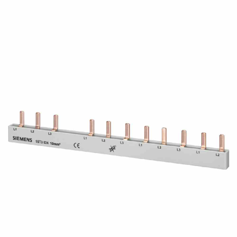 SIEMENS AG Stiftsammelschiene, 10qmm Anschl.: 3-ph./N+8xPhase berührungssicher für 1F 10qmm, 3PH/N+8XPH