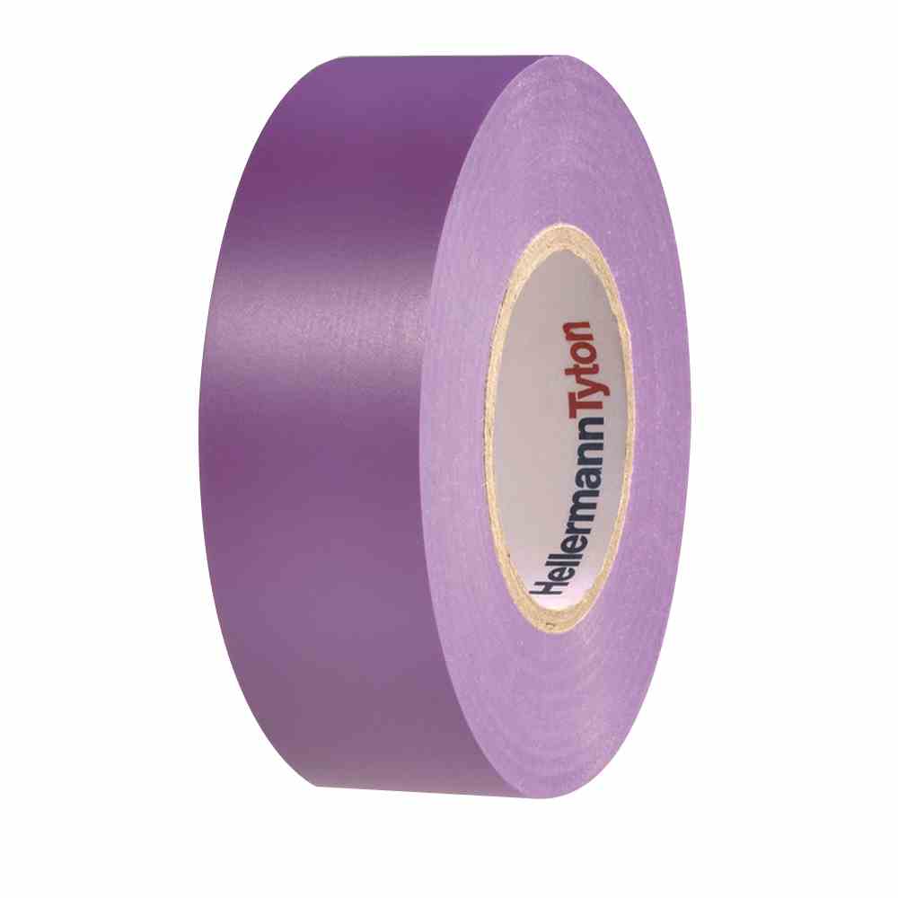 HELLERMANN TYTON Isolierband, Polyvinylchlorid (PVC), 19mm, 20m, violett, -10-90°C, 0,15mm, Selbstverlöschend – HTAPE-FLEX15-19x20 PVC VT 20