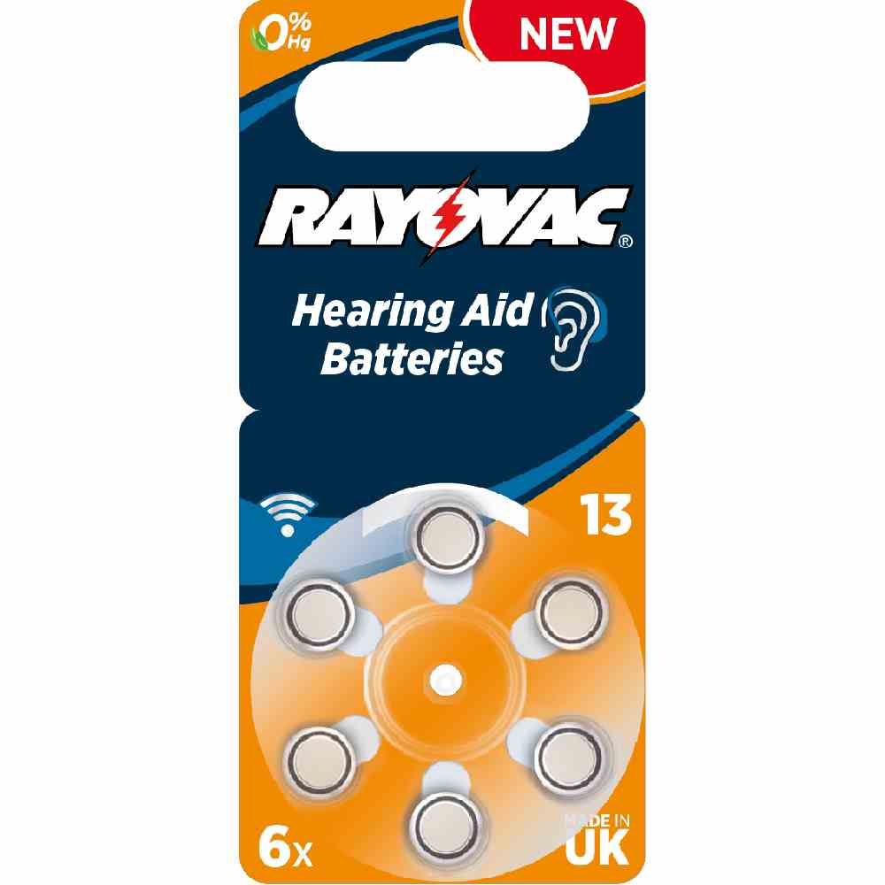 RAYOVAC ACOUSTIC Special 13 Knopfzelle, 1,4V, PR48, Zink/Luft, 310mAh, Ø7,8x5,35mm, HÖRGERÄTEBATTERIE, VE = 6er Blister – 4606