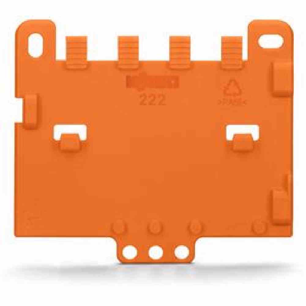 Zugentlastungsplatte, orange, 4 mm dick, an Befestigungsadapter 222-500 anrastbar – 222-505 (5 C62)